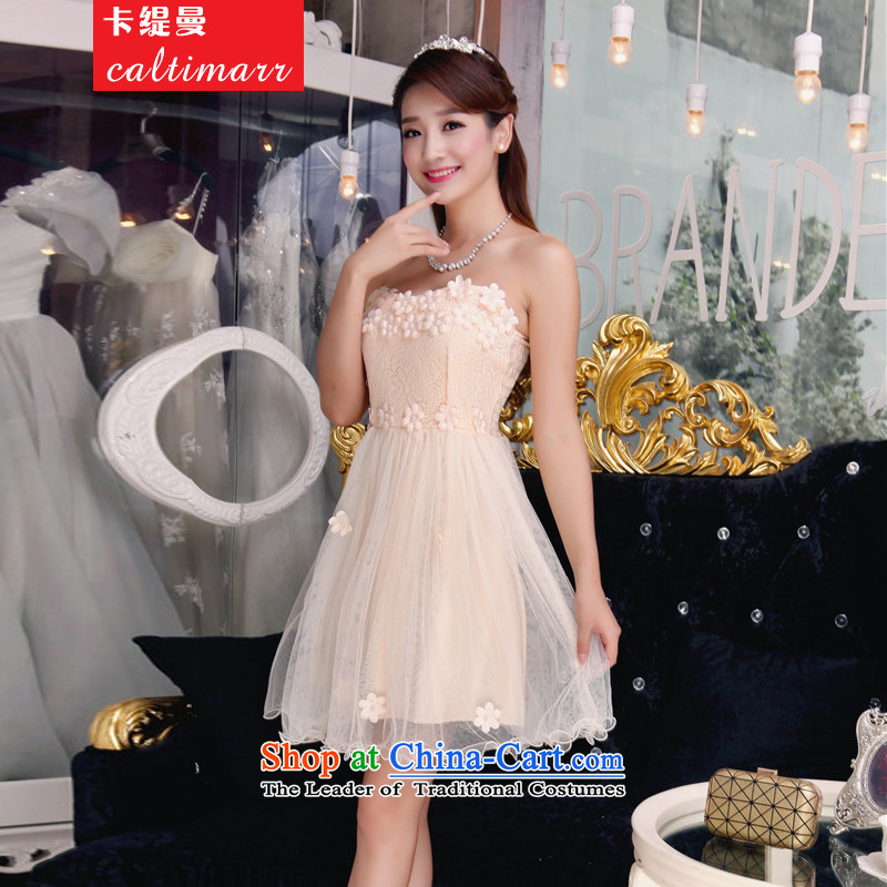 The Cayman 2015 Autumn card economy bare shoulders and stylish lace bridesmaid mission dresses temperament Sau San booking pearl dresses 8FFM apricot S Card (caltimarr economy) , , , shopping on the Internet
