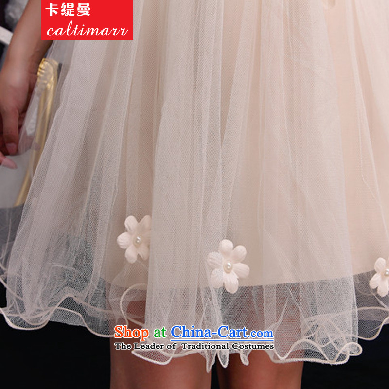 The Cayman 2015 Autumn card economy bare shoulders and stylish lace bridesmaid mission dresses temperament Sau San booking pearl dresses 8FFM apricot S Card (caltimarr economy) , , , shopping on the Internet