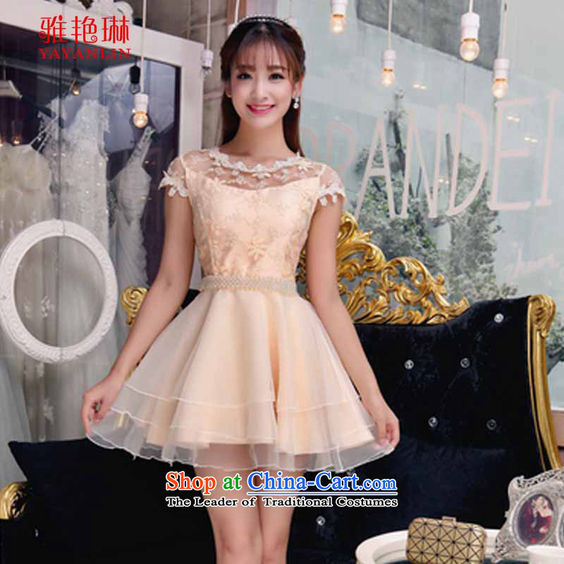 Ya Yun Lin autumn 2015 new Korean sweet lace dresses and sexy beauty dresses JM2F B156-B-001 pink M Nga Yun Lin (YAYANLIN) , , , shopping on the Internet
