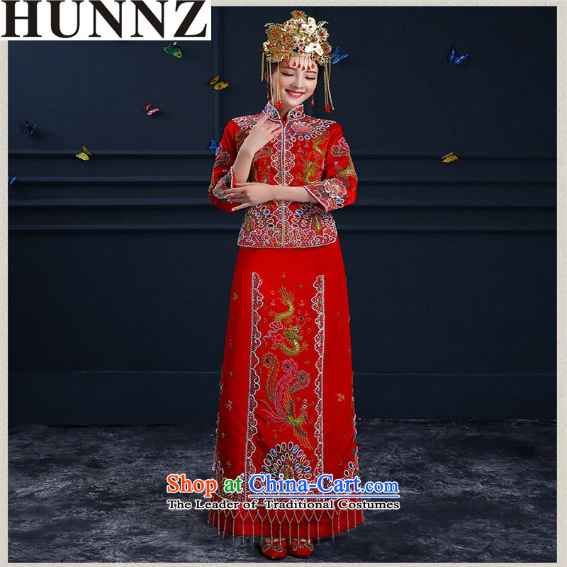 The spring and summer of 2015 New HUNNZ) Wedding dress bride bows wedding gown services qipao Chinese Sau Wo Service Red M,HUNNZ,,, shopping on the Internet