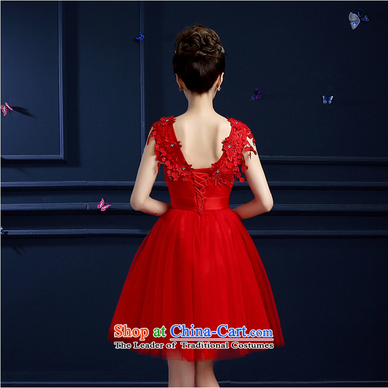 Yong-yeon and bows Service Bridal summer short of a small shoulder dresses field 2015 new red marriage video thin banquet dinner dress red , L, Yong-yeon and shopping on the Internet has been pressed.