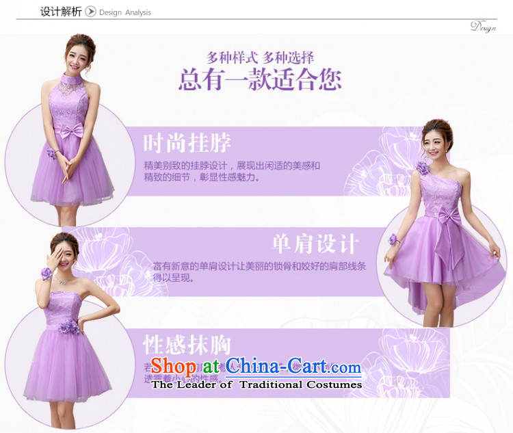 Yong-yeon and banquet evening dresses 2015 Summer new stylish shoulder purple mission sister bridesmaid mission in a small dress short skirt lilac bush chest M picture, prices, brand platters! The elections are supplied in the national character of distribution, so action, buy now enjoy more preferential! As soon as possible.