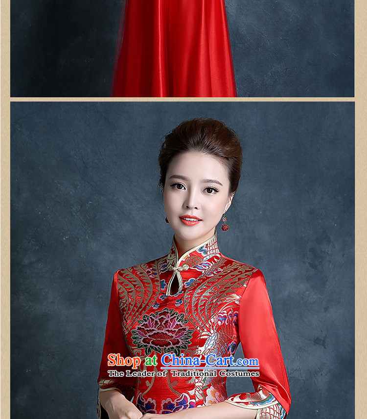 Xin Qi bride wedding dress bows to the new 2015 Autumn cheongsam dress red Stylish retro lace Sau San evening dress red L picture, prices, brand platters! The elections are supplied in the national character of distribution, so action, buy now enjoy more preferential! As soon as possible.
