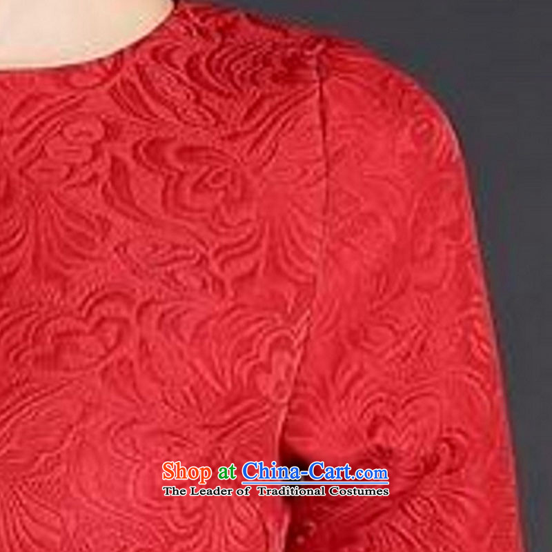 Hong Kong Cotton 2015 large red dress married women serving drink autumn and winter jackets annual long-sleeved red dress banquet S, Hong Kong Cotton , , , shopping on the Internet