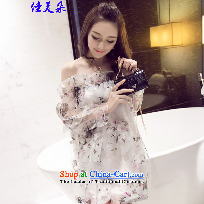 Jia Mei    2015 Flower new sexy OSCE root yarn stamp bare shoulders a field for large lanterns dresses 8195# Dress Suit S fairies JIA MEI (JIA MEI DUO) , , , shopping on the Internet