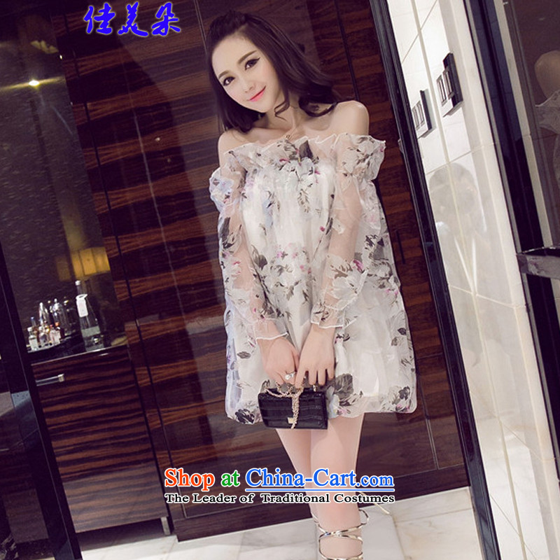 Jia Mei    2015 Flower new sexy OSCE root yarn stamp bare shoulders a field for large lanterns dresses 8195# Dress Suit S fairies JIA MEI (JIA MEI DUO) , , , shopping on the Internet
