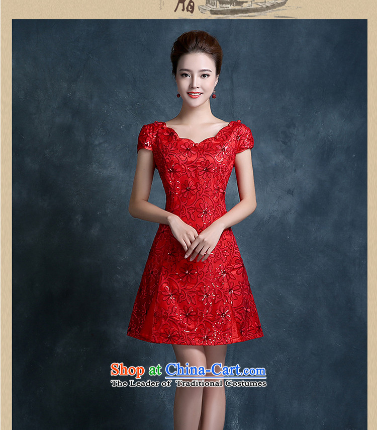 Xin Qi bows services 2015 new marriages qipao stylish short red sunflowers Sau San evening dresses Sau San video thin red XL Photo, prices, brand platters! The elections are supplied in the national character of distribution, so action, buy now enjoy more preferential! As soon as possible.