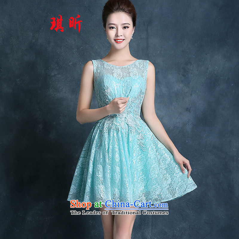 Xin Qi 2015 new bridesmaid mission dress sister skirt bridesmaid summer short of services performed evening dress small Blue Angel, L, Hsin dress shopping on the Internet has been pressed.