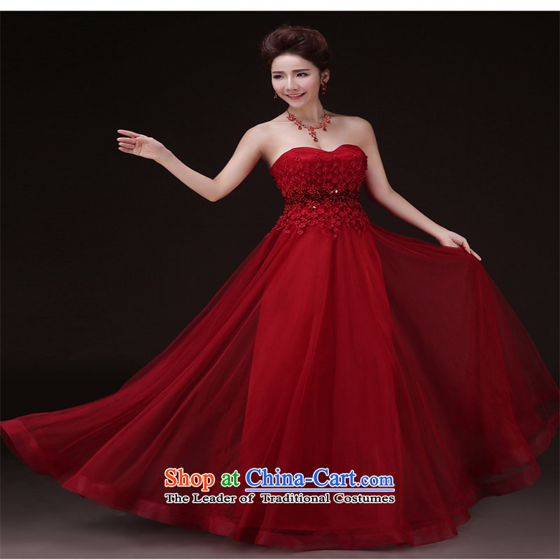 The spring and summer of 2015 New hannizi) to a high standard and style red dress wiping the chest banquet long gown RED M, Korean brides of postures (hannizi) , , , shopping on the Internet