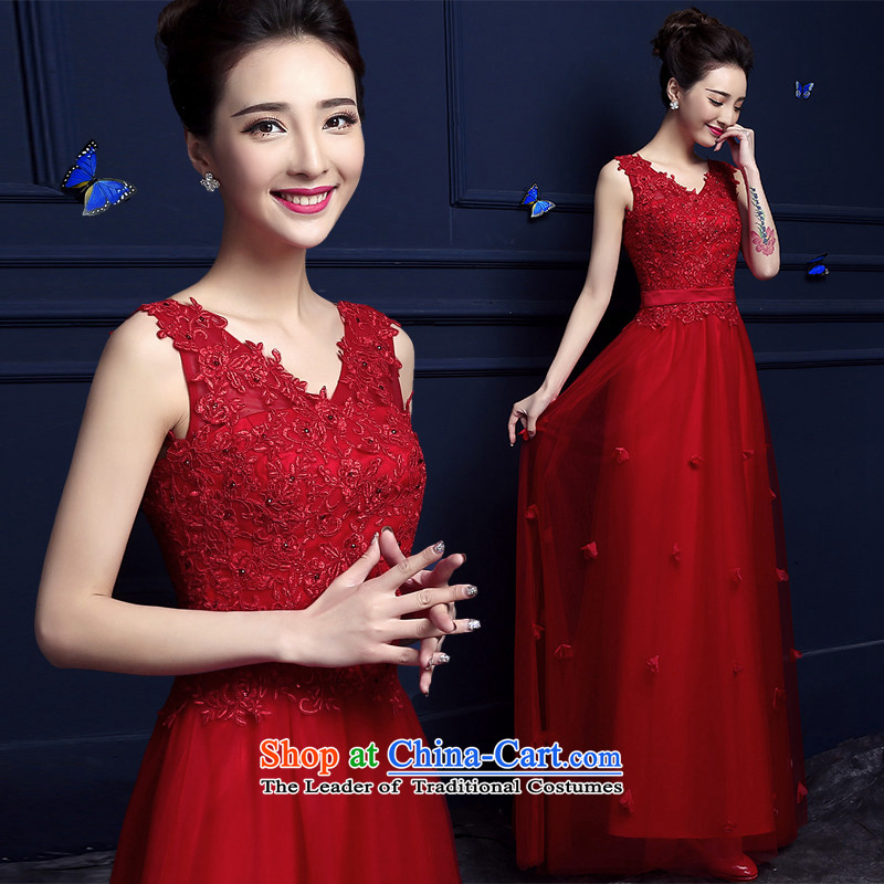The new 2015 hannizi spring and summer Korean Red double-shoulder length of stylish wedding dress bows service bridal dresses , Korea, Red Gigi Lai (hannizi) , , , shopping on the Internet