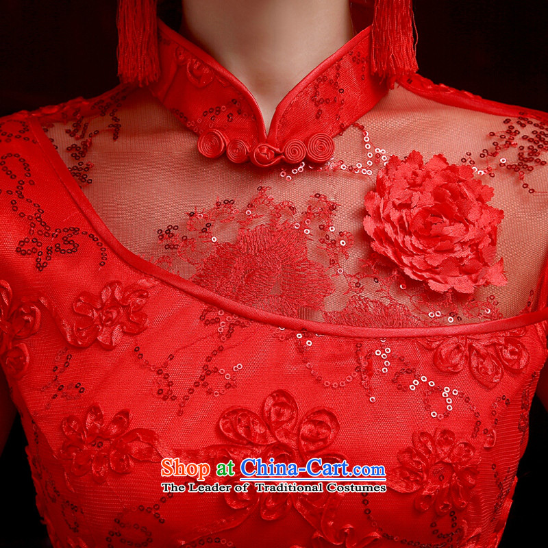 Yong-yeon and marriages qipao bows to the spring and summer of 2015, the new Chinese Antique wedding crowsfoot red dress length) red short, XL, Yong-yeon and shopping on the Internet has been pressed.