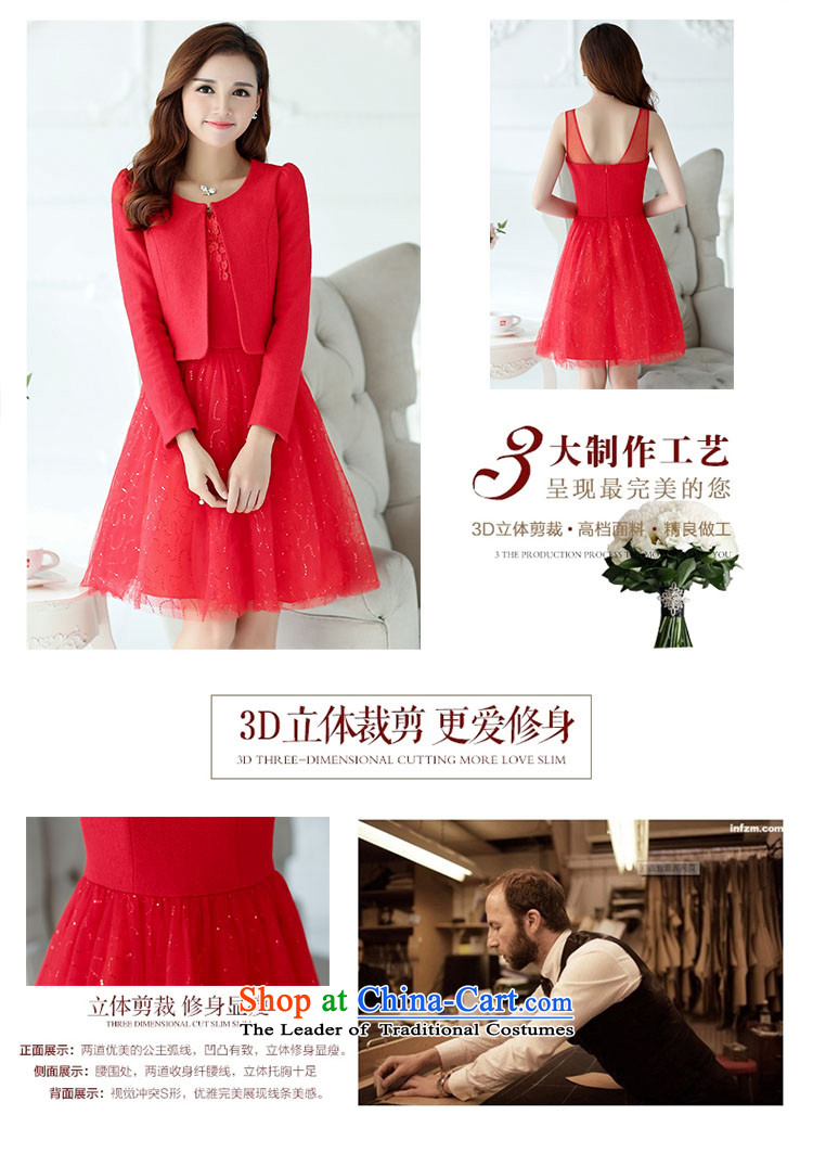 Although the United States 2015 Ju autumn and winter new wedding banquet marriages bows dress code women lace dresses two kits red L picture, prices, brand platters! The elections are supplied in the national character of distribution, so action, buy now enjoy more preferential! As soon as possible.