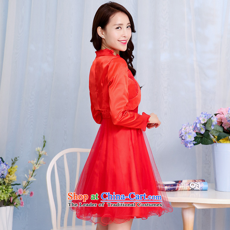 Ju has new spring and autumn 2015 American married women dress female short bows, wipe the chest lace Sau San dresses two kits red XL, Ju gave us RUCIMEI () , , , shopping on the Internet