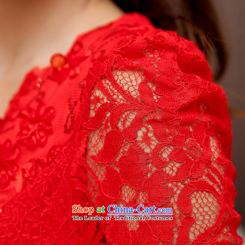 Ju has new spring and autumn 2015 American married women dress female short bows, lace Sau San dresses red XL, Ju gave us RUCIMEI () , , , shopping on the Internet
