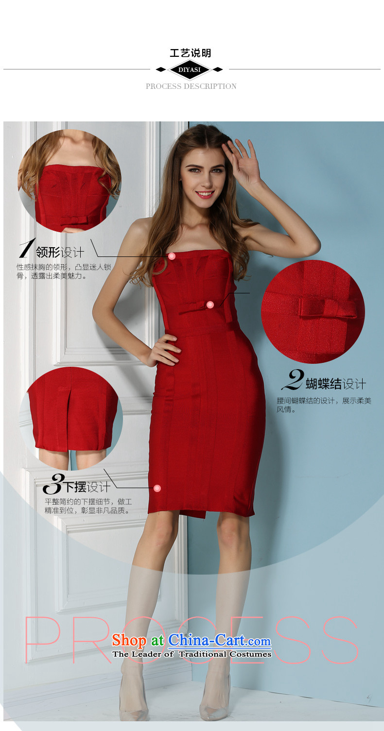 Europe and the spring and summer new sexy anointed chest bandages wrapped chest dresses & Jeon Ji-hyeon, bows to Sau San evening dresses RED M picture, prices, brand platters! The elections are supplied in the national character of distribution, so action, buy now enjoy more preferential! As soon as possible.