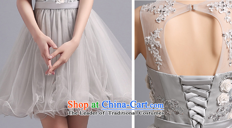 Dress Short of tslyzm bridesmaid services 2015 new autumn and winter flower satin dress Foutune of video back on the thin film skirts fluoroscopy light gray XL Photo, prices, brand platters! The elections are supplied in the national character of distribution, so action, buy now enjoy more preferential! As soon as possible.