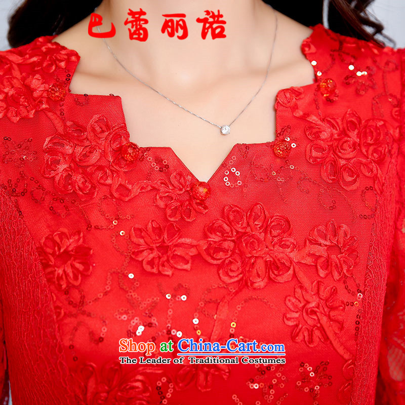 The buds of 2015 summer and fall, new stylish Sau San dresses marriage bride wedding bows service long bridesmaid small red dress , L, Lei Li, , , , shopping on the Internet