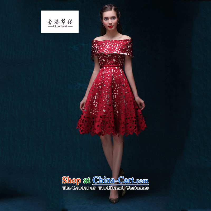 However service stylish the word     will shoulder wine red autumn 2015 new marriages banquet evening dresses marriages evening dress will love of China Silver, L, in accordance with the , , , shopping on the Internet