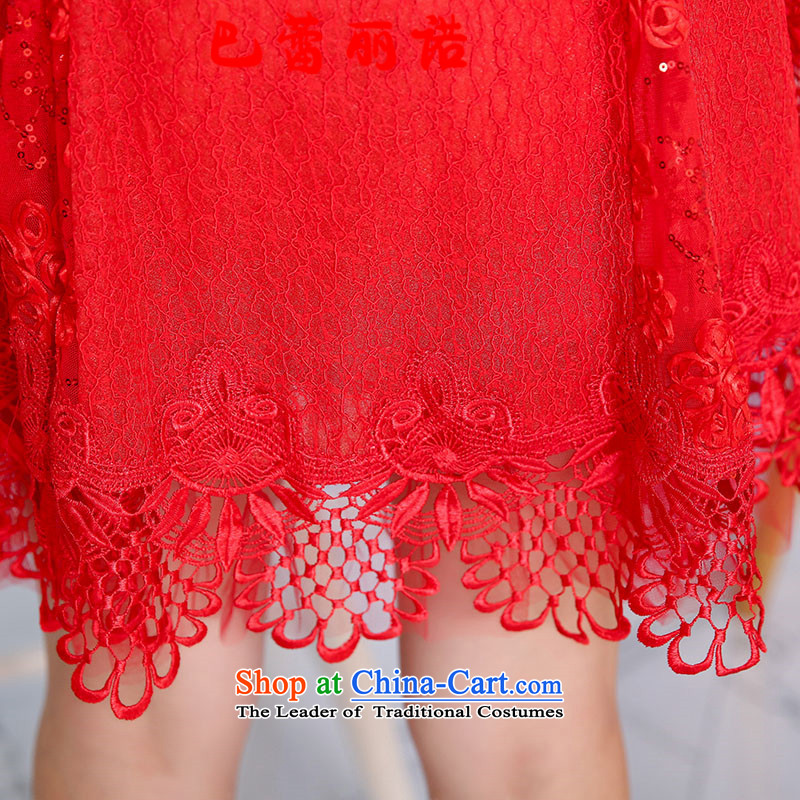 The buds of Lai 2015 spring and fall lace wedding back door onto short of evening dresses performances marriages bows bridesmaid to skirt RED M Bar Lei Li, , , , shopping on the Internet