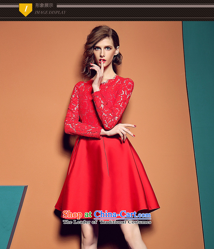 The fall of new, missdonut2015 female Western Foutune of video thin temperament aristocratic red lace dresses wedding dress sister skirt RED M picture, prices, brand platters! The elections are supplied in the national character of distribution, so action, buy now enjoy more preferential! As soon as possible.