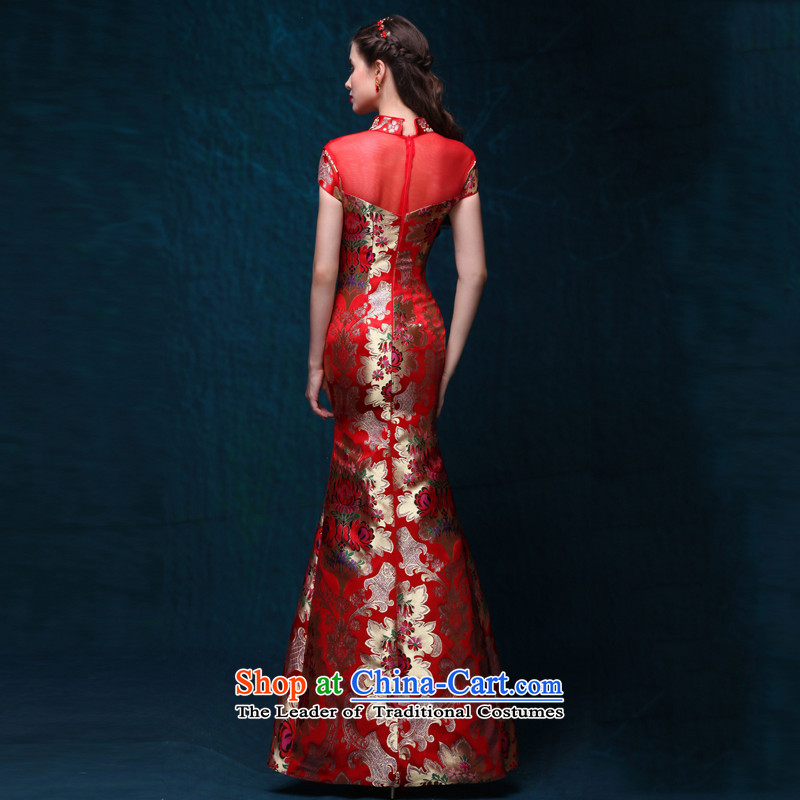 However service long retro Sau San embroidery crowsfoot red 2015 new autumn and winter marriages dress embroidered red banquet long crowsfoot evening dress Red 7 days as the shipment is not not love of China, in accordance with the , , , shopping on the Internet
