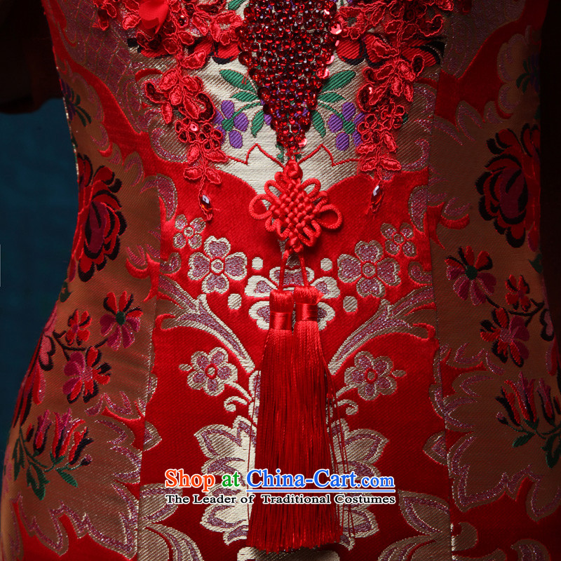 However service long retro Sau San embroidery crowsfoot red 2015 new autumn and winter marriages dress embroidered red banquet long crowsfoot evening dress Red 7 days as the shipment is not not love of China, in accordance with the , , , shopping on the Internet