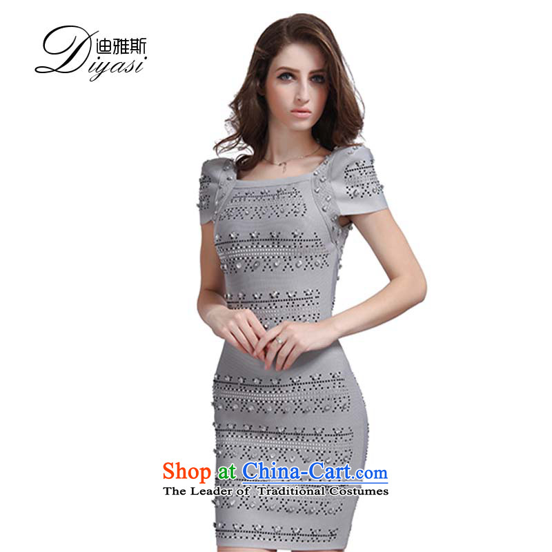 Hua Qi Avandia, Western staples pearl gray dress upscale bandages/sexy package and banquet dinner dress SHORT STAPLE PEARL GRAY L) Wah Kee Avandia, , , , shopping on the Internet