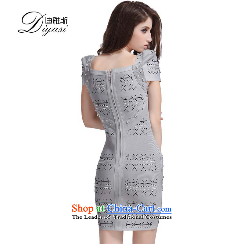 Hua Qi Avandia, Western staples pearl gray dress upscale bandages/sexy package and banquet dinner dress SHORT STAPLE PEARL GRAY L) Wah Kee Avandia, , , , shopping on the Internet