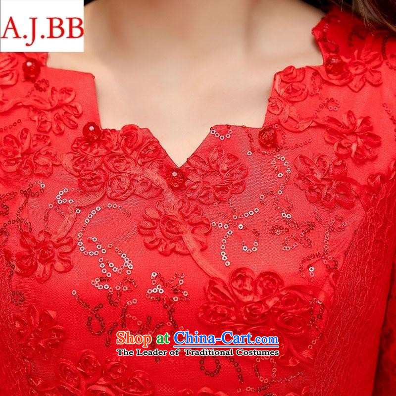 Orange Tysan * 2015 new bride in long-sleeved red long wedding dress marriage evening dress the lift mast to female red XL,A.J.BB,,, shopping on the Internet