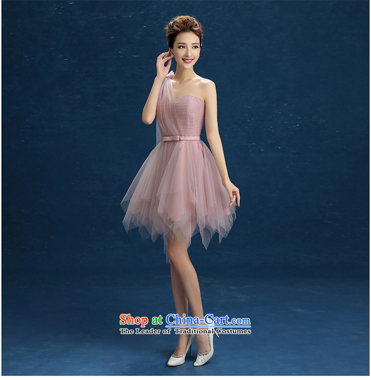 Bridesmaid Mission Dress Short single shoulder sister small dress dresses pink 2015 Spring/Summer new evening dress will light purple S picture, prices, brand platters! The elections are supplied in the national character of distribution, so action, buy now enjoy more preferential! As soon as possible.