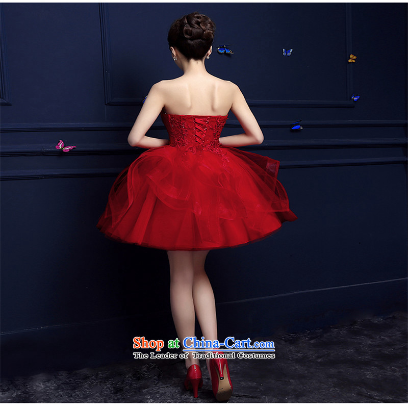 2015 new toasting champagne hannizi) spring and summer short of red and chest stylish banquet dress bridal dresses red and won, XL, hannizi) , , , shopping on the Internet