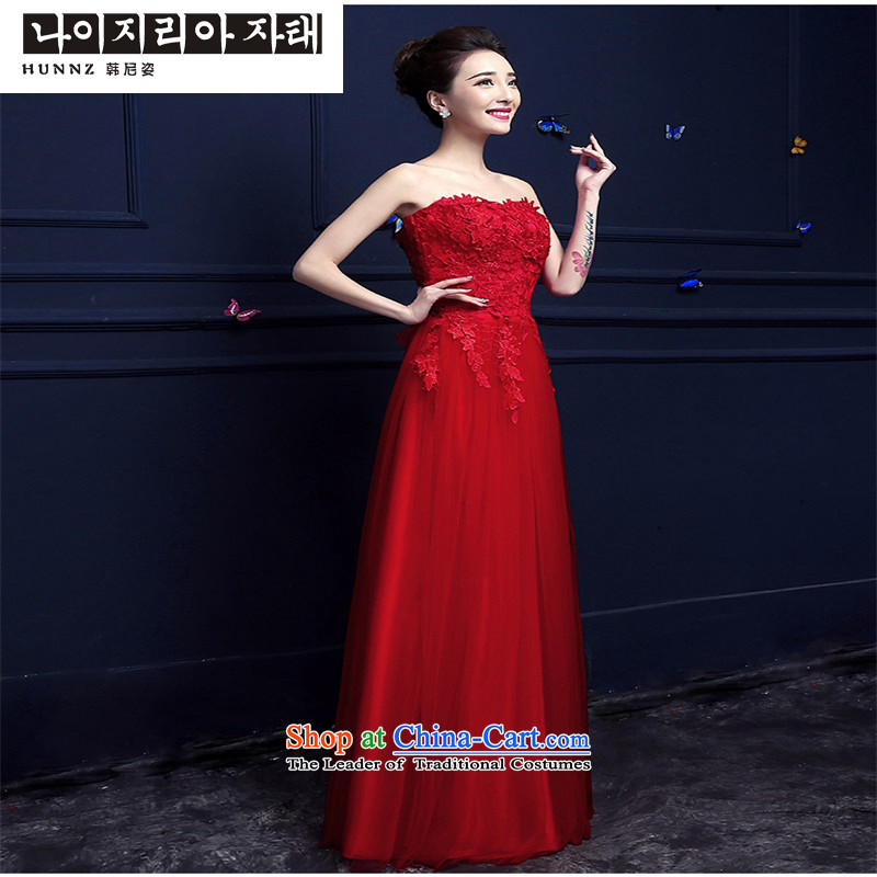 The spring and summer of 2015 New hannizi) red anointed long bride dresses chest banquet bows services evening dress red XL, Korea, Gigi Lai (hannizi) , , , shopping on the Internet