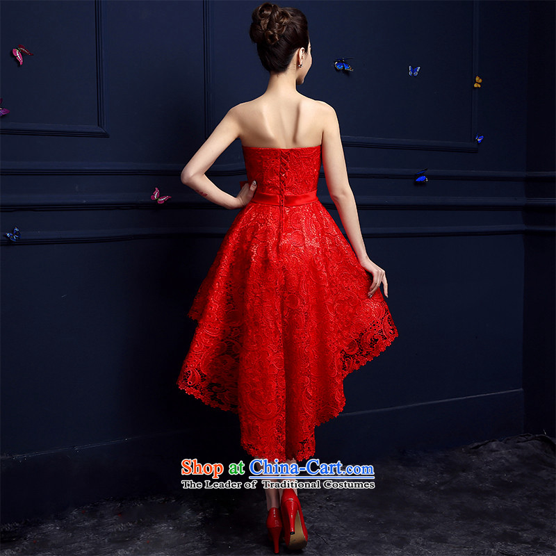 2015 new toasting champagne hannizi) before the spring and summer short long after the bride red dress banquet stylish evening dresses red , Korea, XL, hannizi) , , , shopping on the Internet