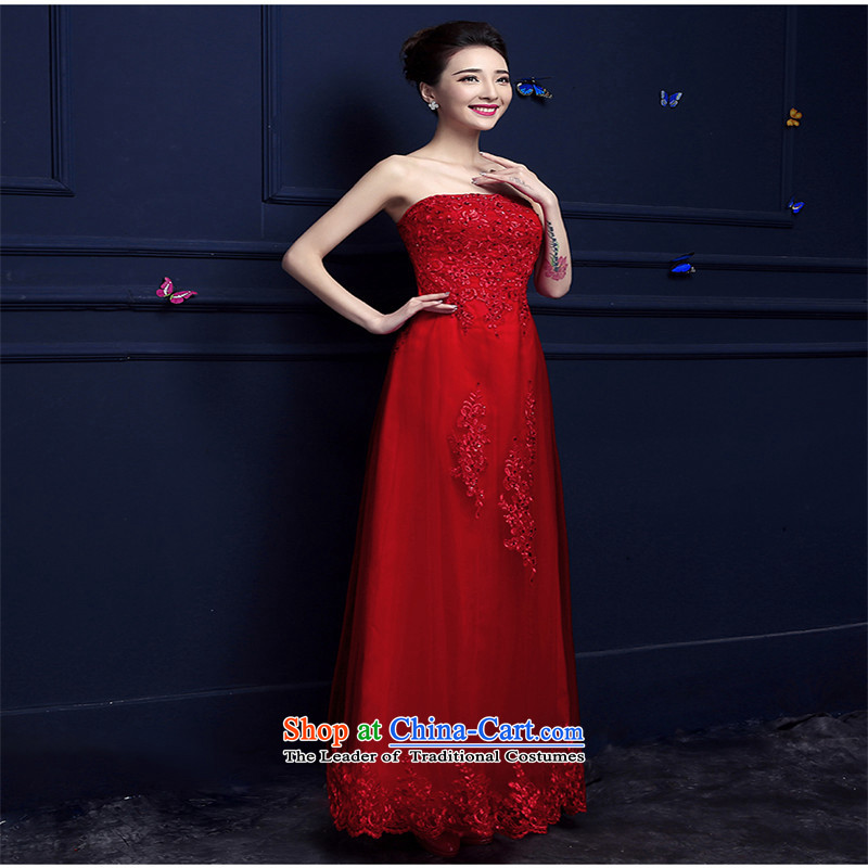    The new service hannizi bows 2015 Spring/Summer Long Chest anointed red stylish wedding dress banquet dress red , Korea, XXL, hannizi) , , , shopping on the Internet