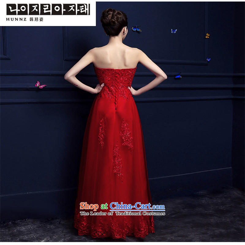    The new service hannizi bows 2015 Spring/Summer Long Chest anointed red stylish wedding dress banquet dress red , Korea, XXL, hannizi) , , , shopping on the Internet