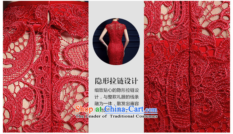 Hannizi   Spring/Summer 2015 new stylish red long banquet dress for elegant bridal dresses RED M picture, prices, brand platters! The elections are supplied in the national character of distribution, so action, buy now enjoy more preferential! As soon as possible.