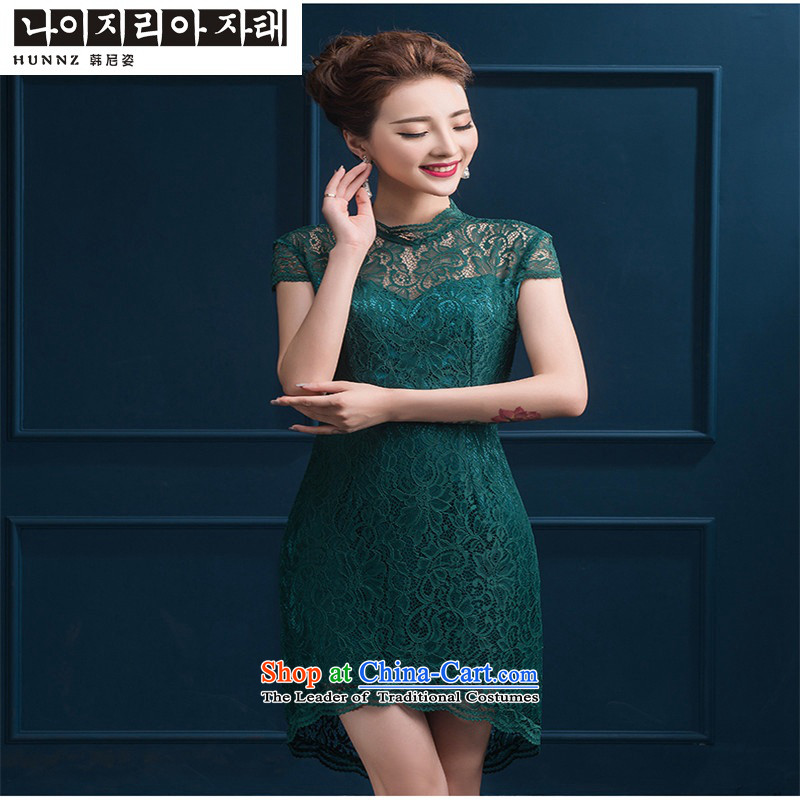 The spring and summer of 2015 New hannizi of Chinese Antique style dress short skirt bows service banquet bride Han, M, green dress Gigi Lai (hannizi) , , , shopping on the Internet