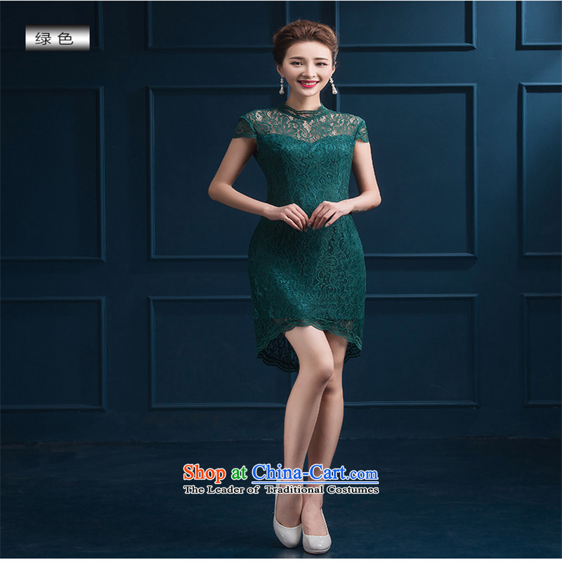 The spring and summer of 2015 New hannizi of Chinese Antique style dress short skirt bows service banquet bride Han, M, green dress Gigi Lai (hannizi) , , , shopping on the Internet