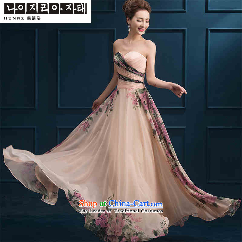 2015 new toasting champagne hannizi) spring and summer long skirt long summer services banquet dress bows bridal dresses Long Chest M Won, Mary Magdalene Gigi Lai (hannizi) , , , shopping on the Internet