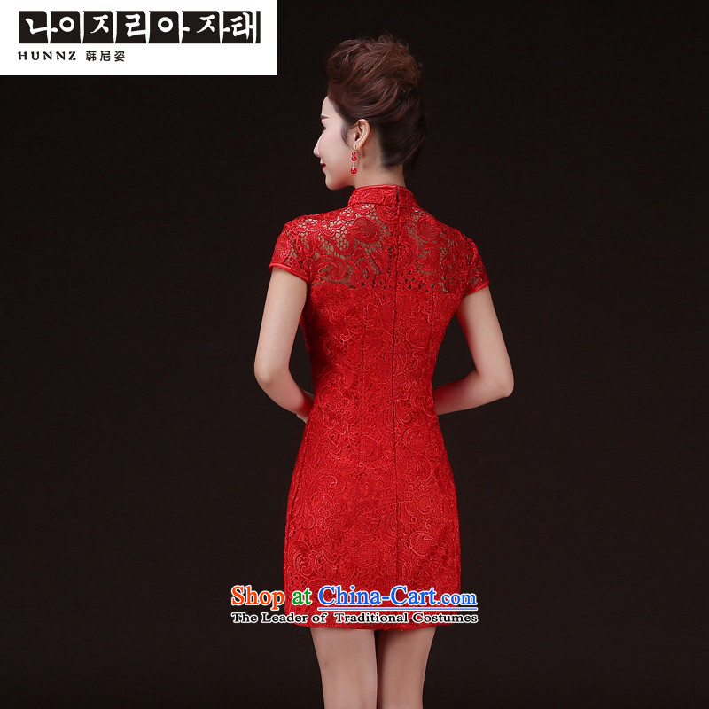 The spring and summer of 2015 New hannizi of Chinese Antique bridal dresses improved banquet dress Sau San bows services , Korea Red, L, Gigi Lai (hannizi) , , , shopping on the Internet
