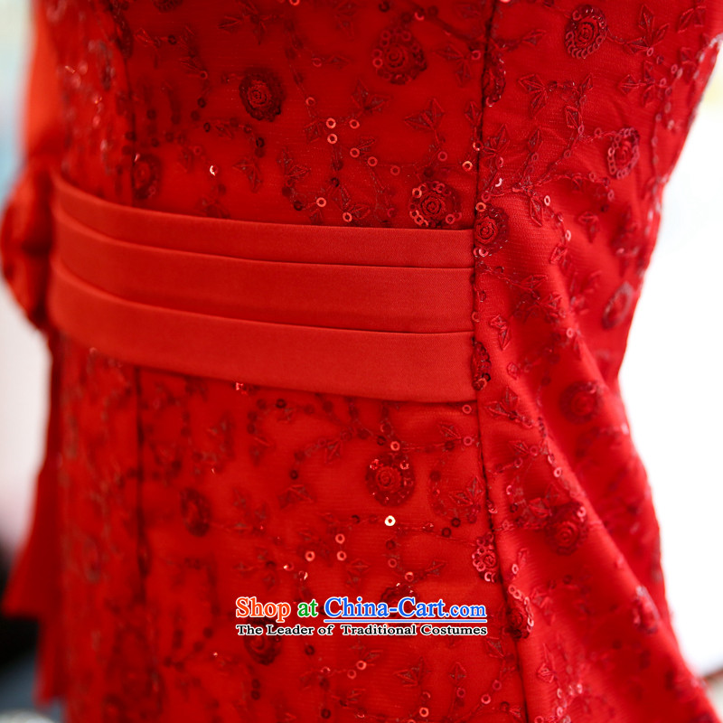 To Shu Doi 2015 Red marriages replace the door for autumn and winter clothing thick MM betrothal bows long-sleeved gown two kits red color picture female M to Shu Tai shopping on the Internet has been pressed.