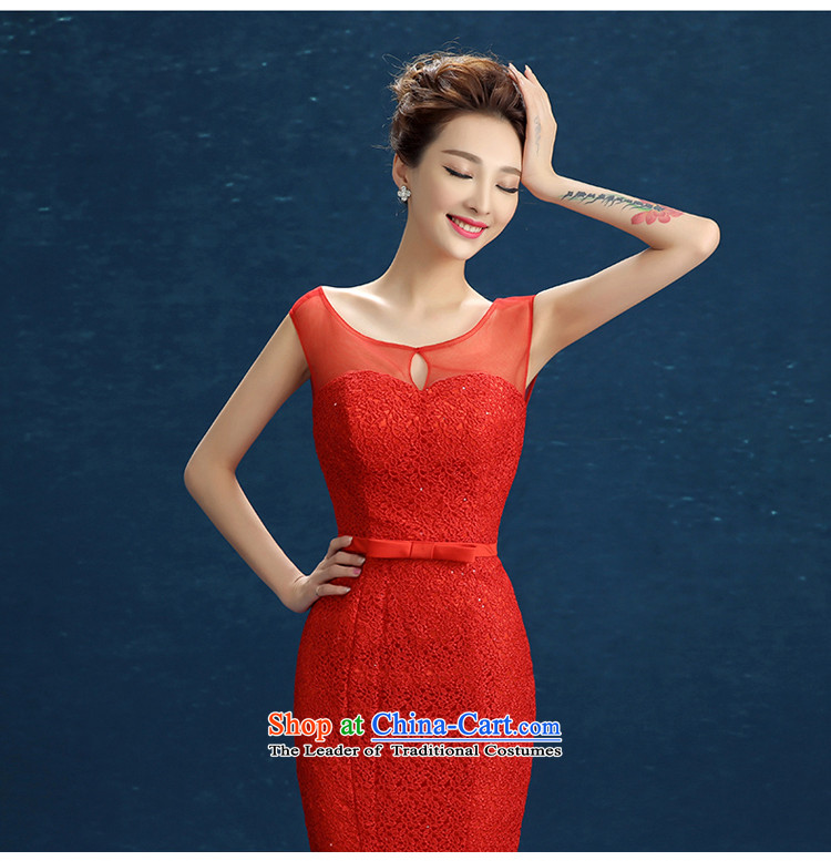 High-end wedding dresses red aristocratic dress bows services evening dress will serve under the auspices of the shoulders, round-neck collar V-Neck long tail crowsfoot RED M picture, prices, brand platters! The elections are supplied in the national character of distribution, so action, buy now enjoy more preferential! As soon as possible.