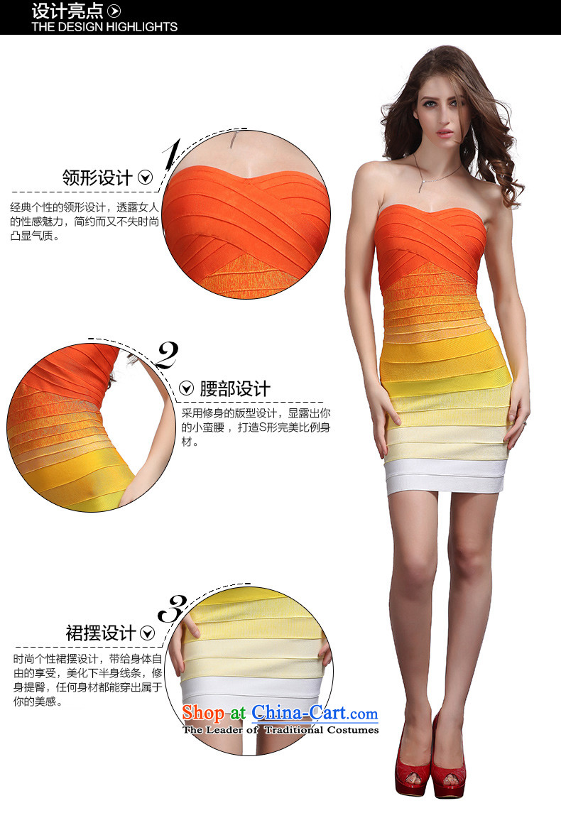 Hua Qi Avandia, new yellow gradient anointed chest bandages/sexy package and send to dress short skirt) gradient M picture, prices, brand platters! The elections are supplied in the national character of distribution, so action, buy now enjoy more preferential! As soon as possible.