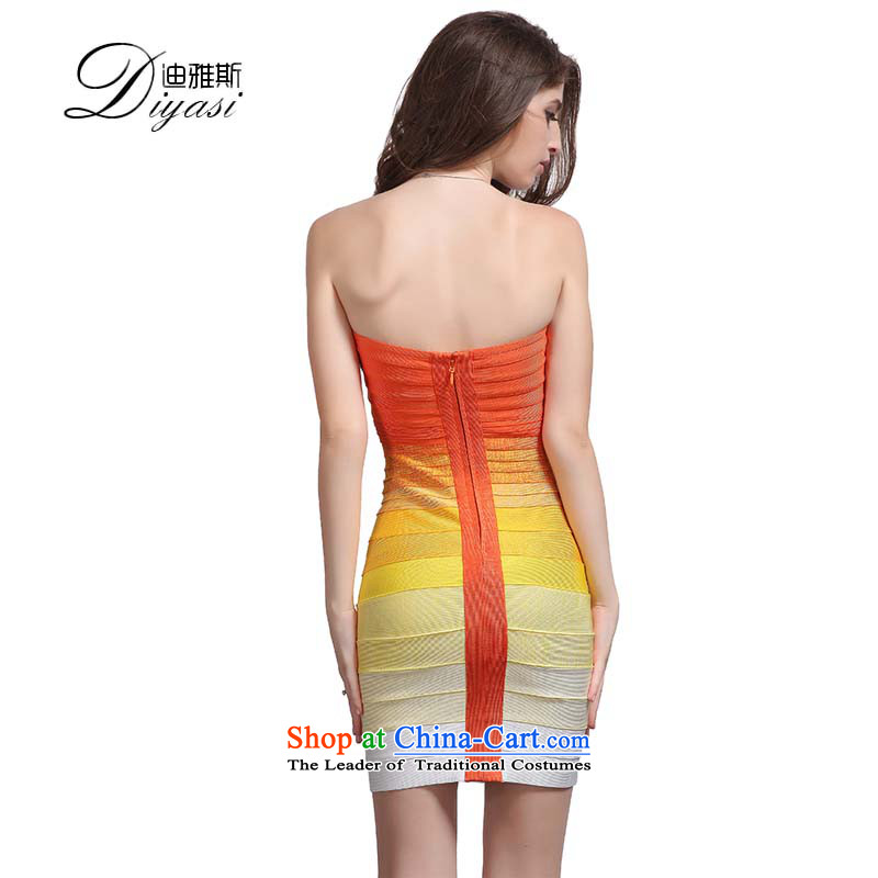 Hua Qi Avandia, new yellow gradient anointed chest bandages/sexy package and send to dress short skirt, gradients , M, Wah Kee Avandia, , , , shopping on the Internet
