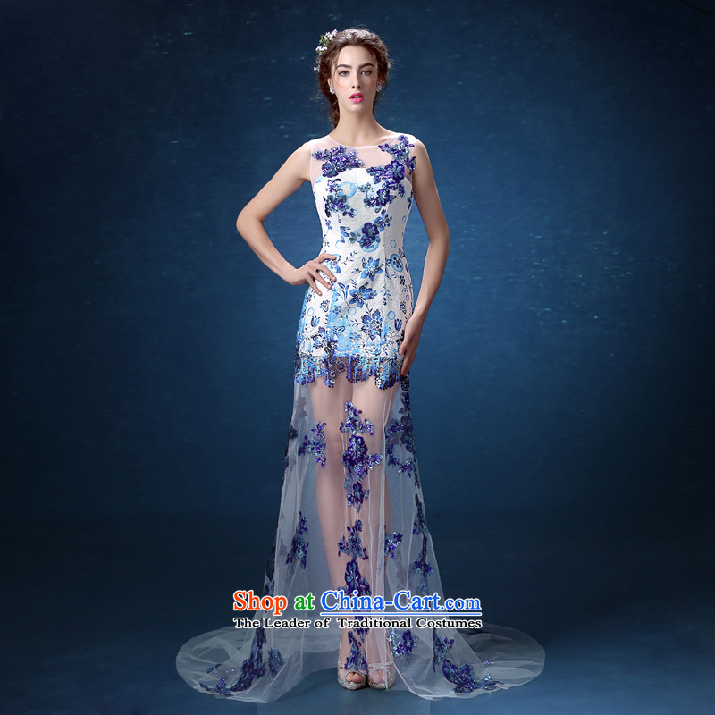 According to Lin Sha blue porcelain dinner drink marriages performed under the auspices of the annual session of the former short bridesmaid long after the wedding dress blue L