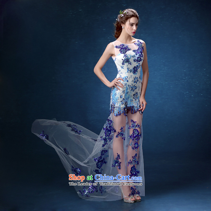 According to Lin Sha blue porcelain dinner drink marriages performed under the auspices of the annual session of the former short bridesmaid long after the wedding dresses , L, in accordance with rim sa blue , , , shopping on the Internet