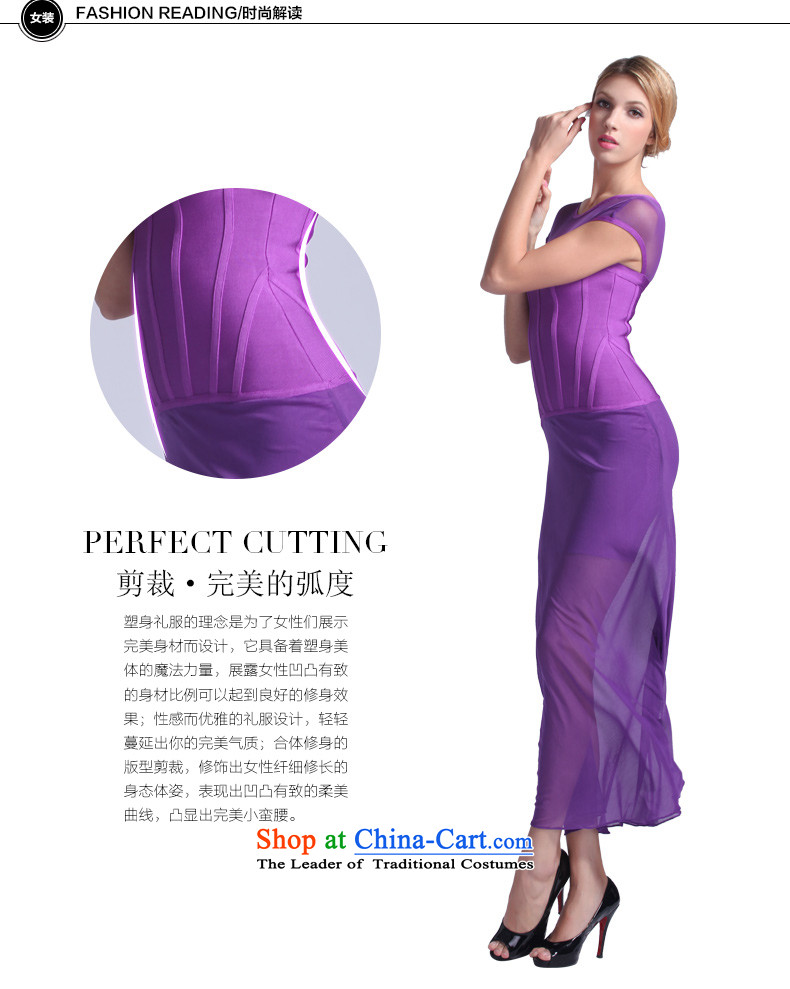Hua Qi Avandia, stylish gauze stitching engraving gathering hotel bows services temperament video thin cosmopolitian bandages evening purple M picture, prices, brand platters! The elections are supplied in the national character of distribution, so action, buy now enjoy more preferential! As soon as possible.