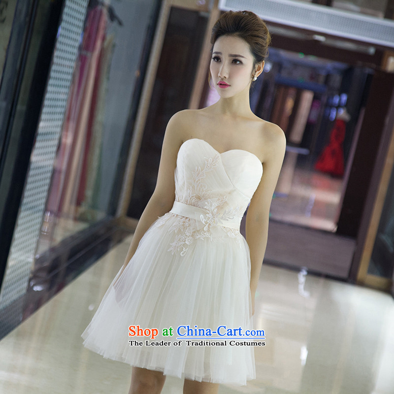 The spring and summer of 2015 New hannizi, stylish and chest upscale Sau San short) bows service banquet bride Han, M, white dresses Gigi Lai (hannizi) , , , shopping on the Internet