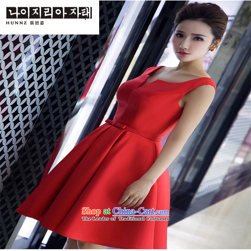 The spring and summer of 2015 Korea hannizi version of trendy new dresses red bows to Sau San banquet bride dress of Korea Red, L, Gigi Lai (hannizi) , , , shopping on the Internet