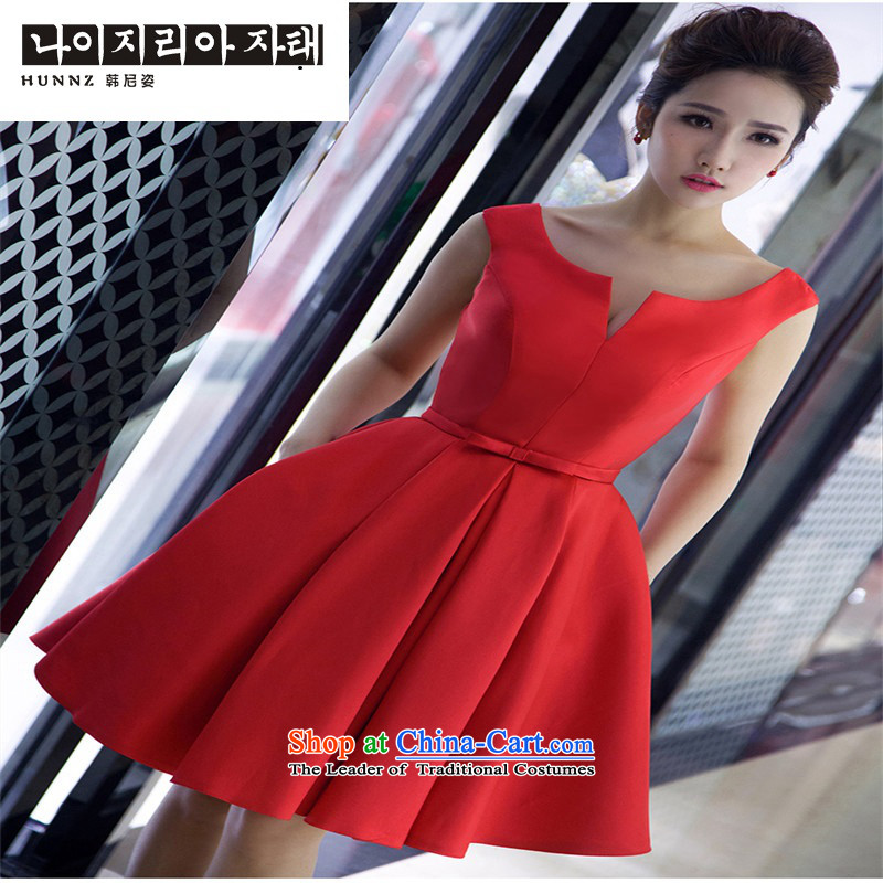 The spring and summer of 2015 Korea hannizi version of trendy new dresses red bows to Sau San banquet bride dress of Korea Red, L, Gigi Lai (hannizi) , , , shopping on the Internet